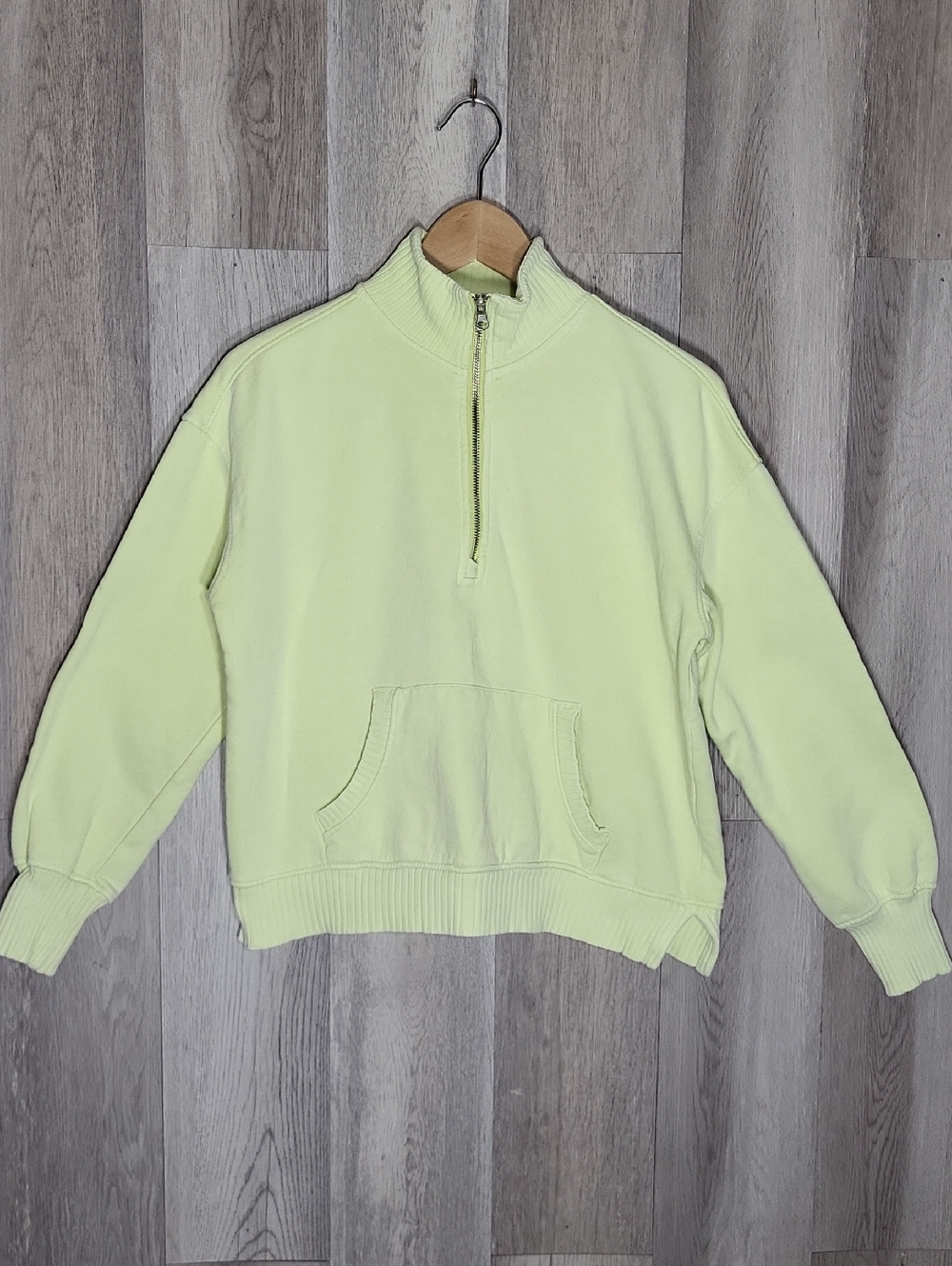 C&C California Quarter Zip‎ Sweatshirt Sunwashed Small Oversized Summer Shorter